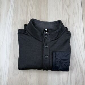 FlyLow Gear Micah Fleece Pullover Sweater Mens Size L Large Long Sleeve 1/4 Snap